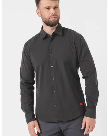 Camasa slim fit Ermo, Gri antracit
