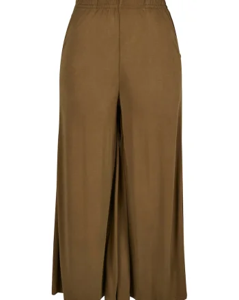 Pantaloni din amestec de modal cu croiala ampla, Caramel