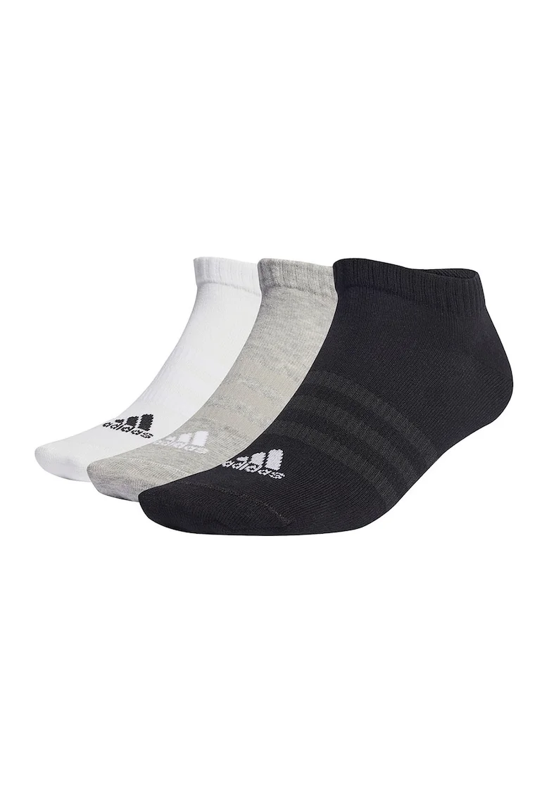 Set de sosete pana la glezna, unisex - 3 perechi, Negru/Gri melange/Alb optic