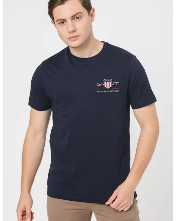 Tricou regular fit din bumbac cu broderie logo, Bleumarin