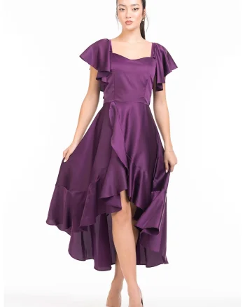 Rochie cu volane, Violet