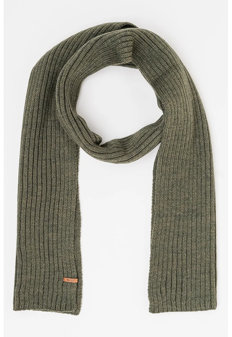Fular din tricot cu striatii Wilbert, Verde padure