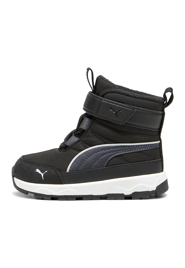 Ghete de piele ecologica si material textil Evolve AC+, Negru/Gri inchis