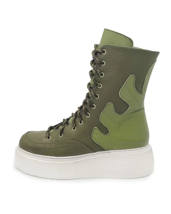 Ghete de piele Monstera, Verde