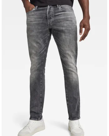 Blugi regular fit conici 3301, Gri inchis