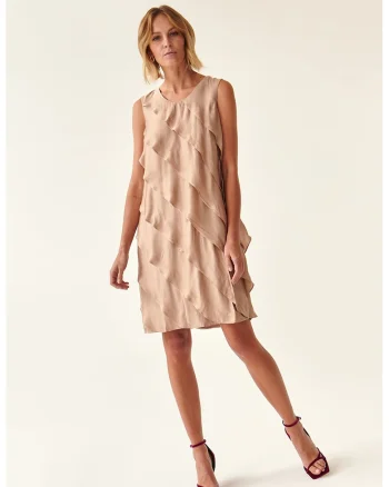 Rochie mini stratificata, Bej