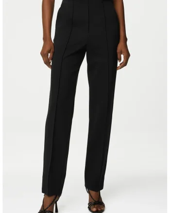 Pantaloni drepti cu buzunare oblice, Negru