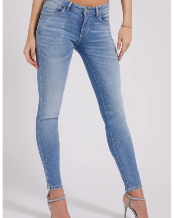 Blugi skinny cu aspect decolorat, Albastru deschis