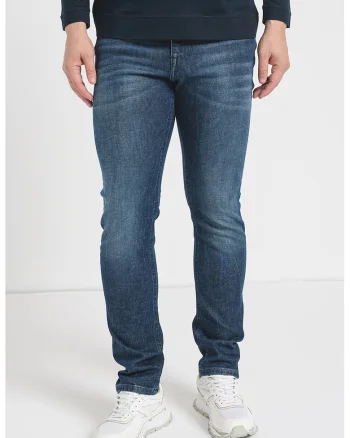 Blugi regular fit cu 5 buzunare, Albastru