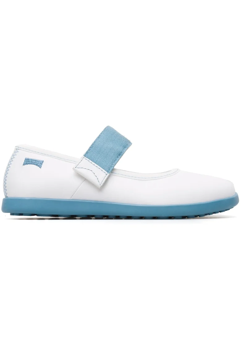 Balerini Mary Jane din piele Noon 681, Alb