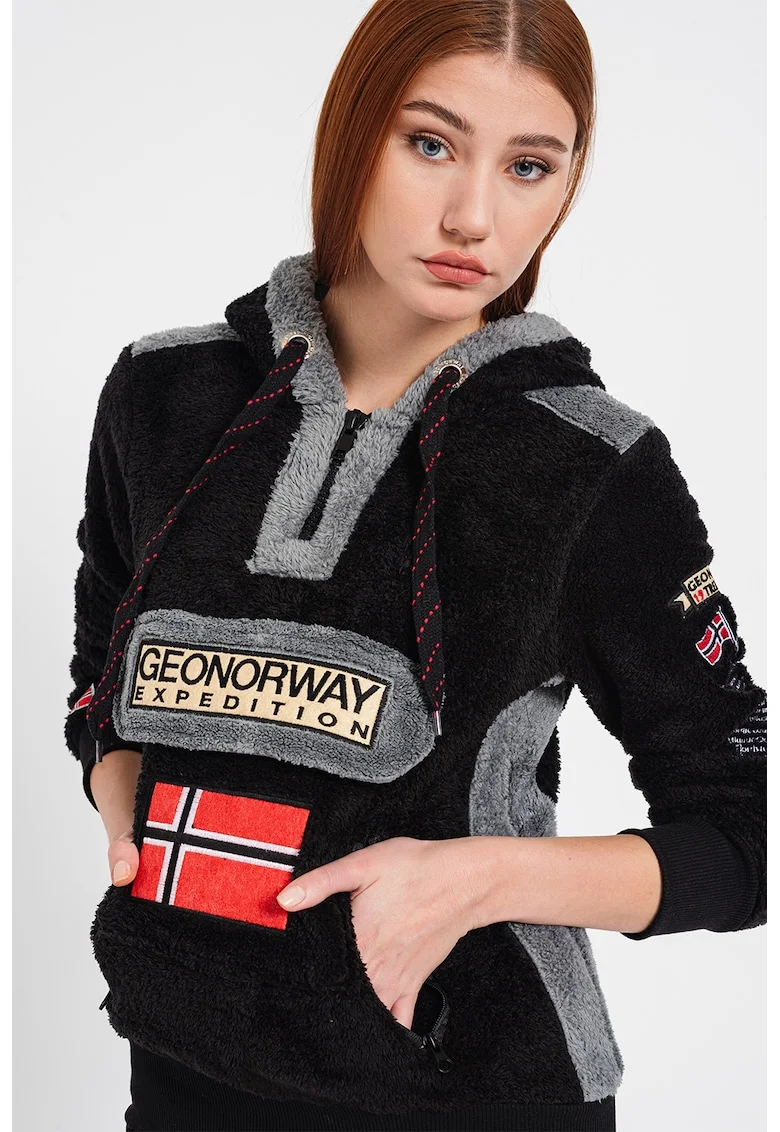 Hanorac din fleece Gymclass, Negru