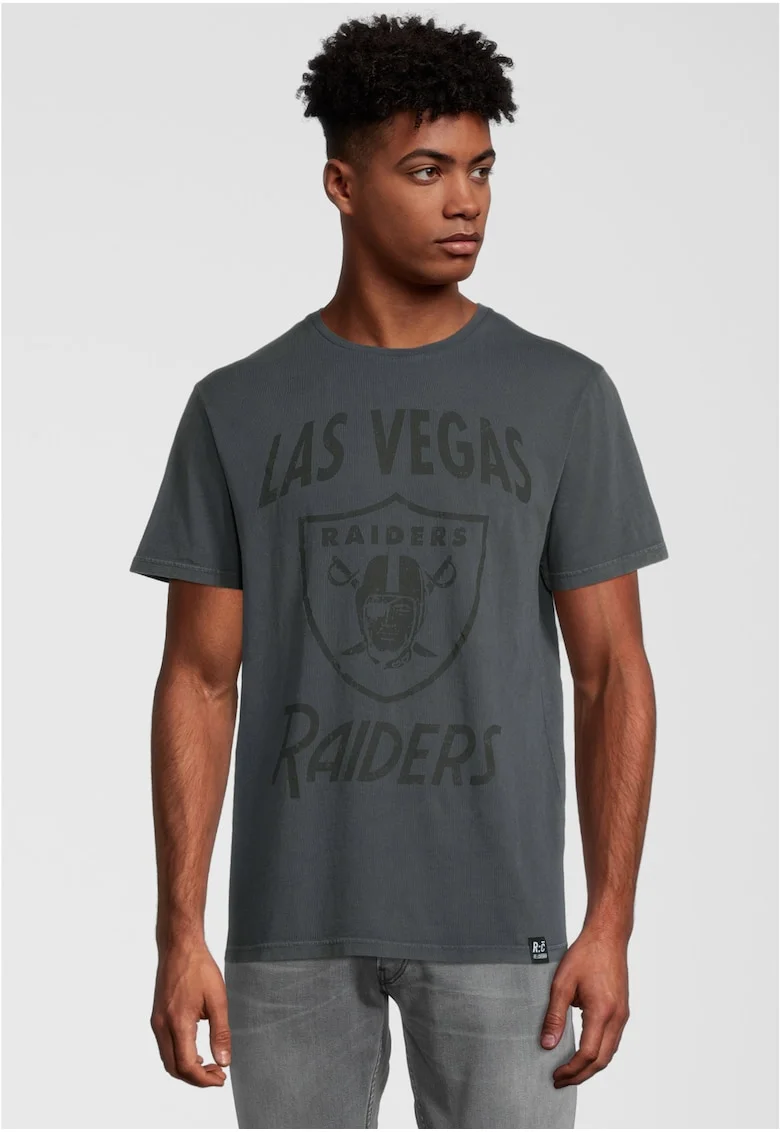 Tricou cu imprimeu NFL Raiders, Negru