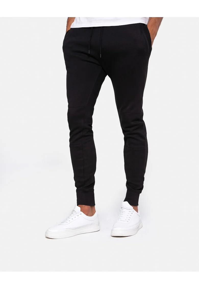 Pantaloni slim fit de trening din material pique Jogpant 8391, Negru