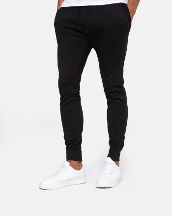 Pantaloni slim fit de trening din material pique Jogpant 8391, Negru