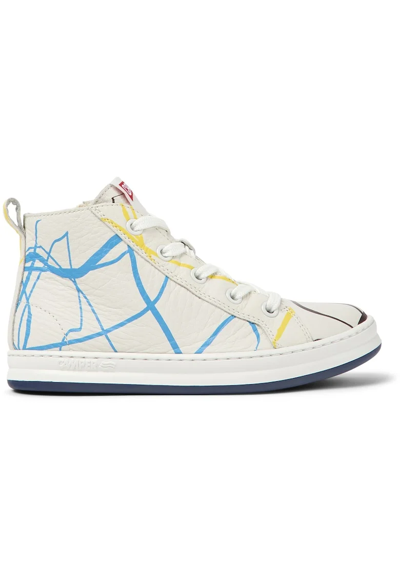 Tenisi mid-high de piele Runner Four Twins 1727, Alb/Albastru