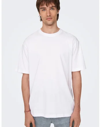 Tricou relaxed-fit din bumbac organic Fred, Alb