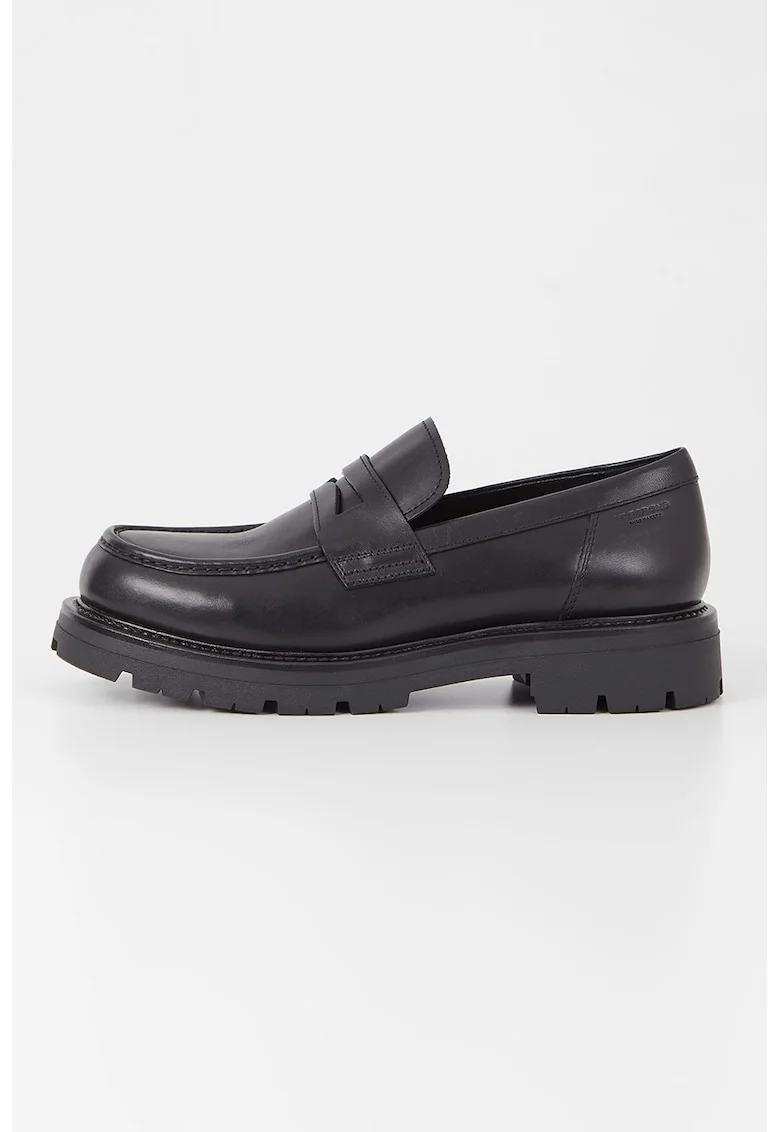Pantofi loafer uni de piele, Negru