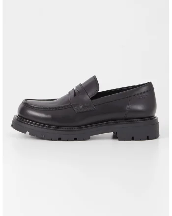 Pantofi loafer uni de piele, Negru