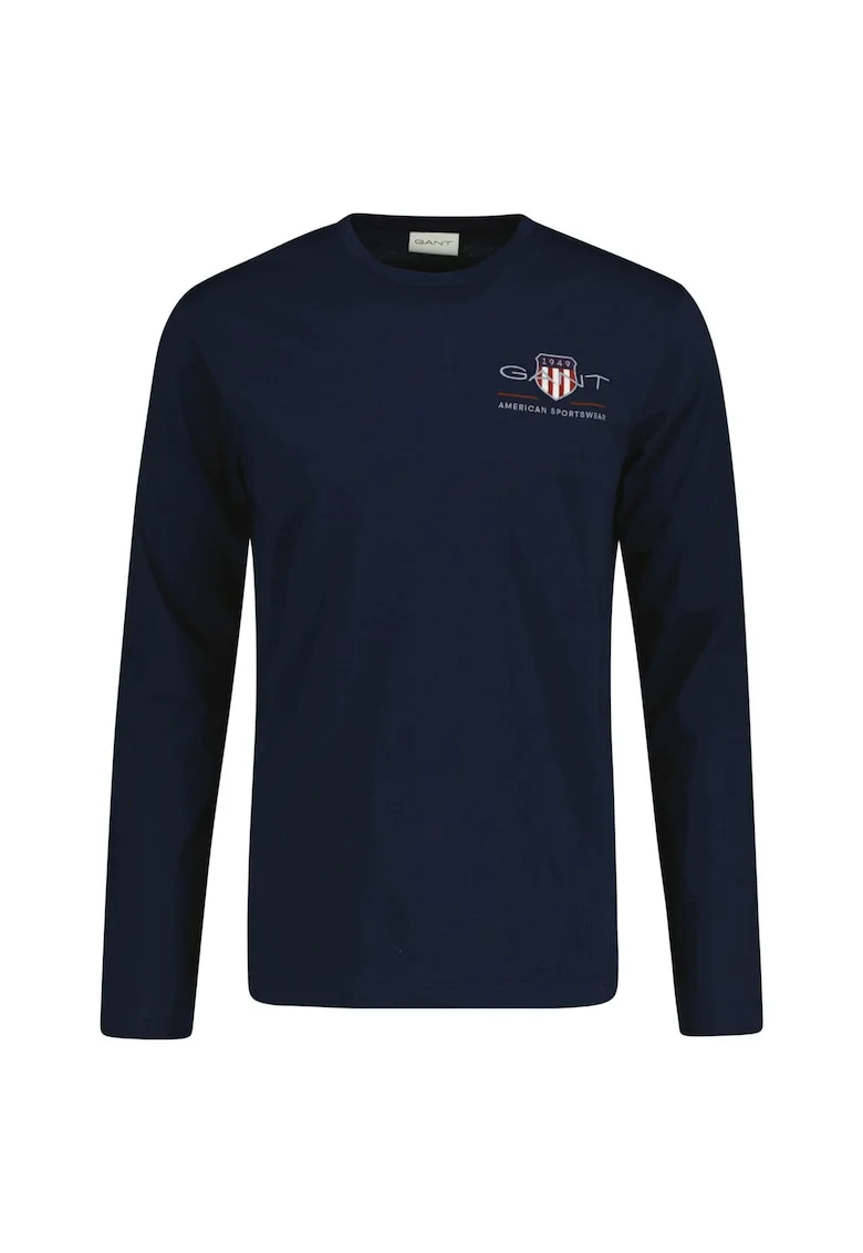 Bluza regular fit cu decolteu la baza gatului Shield, Albastru