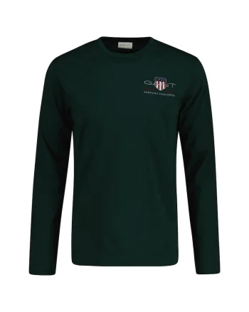 Bluza regular fit cu decolteu la baza gatului Shield, Verde