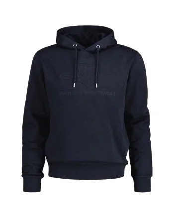 Hanorac cu broderie logo Tonal, Albastru