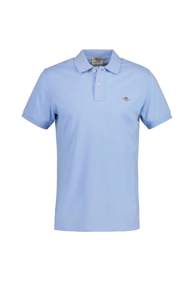 Tricou polo slim fit Shield, Albastru deschis