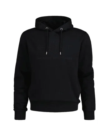 Hanorac cu broderie logo Tonal, Negru