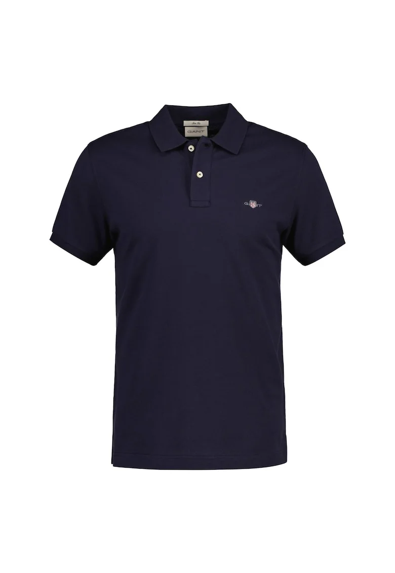 Tricou polo slim fit Shield, Albastru