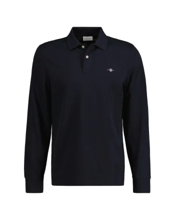 Bluza polo regular fit Shield, Negru