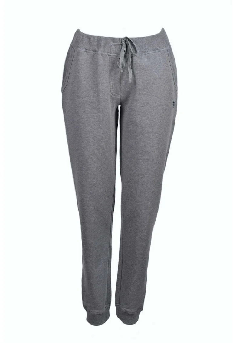 Pantaloni de trening cu snur si talie medie, Gri