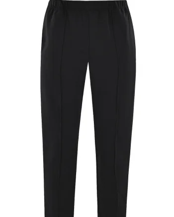 Pantaloni de trening din amestec de bumbac cu talie medie, Negru