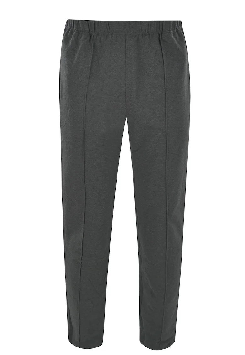 Pantaloni de trening din amestec de bumbac cu talie medie, Gri antracit