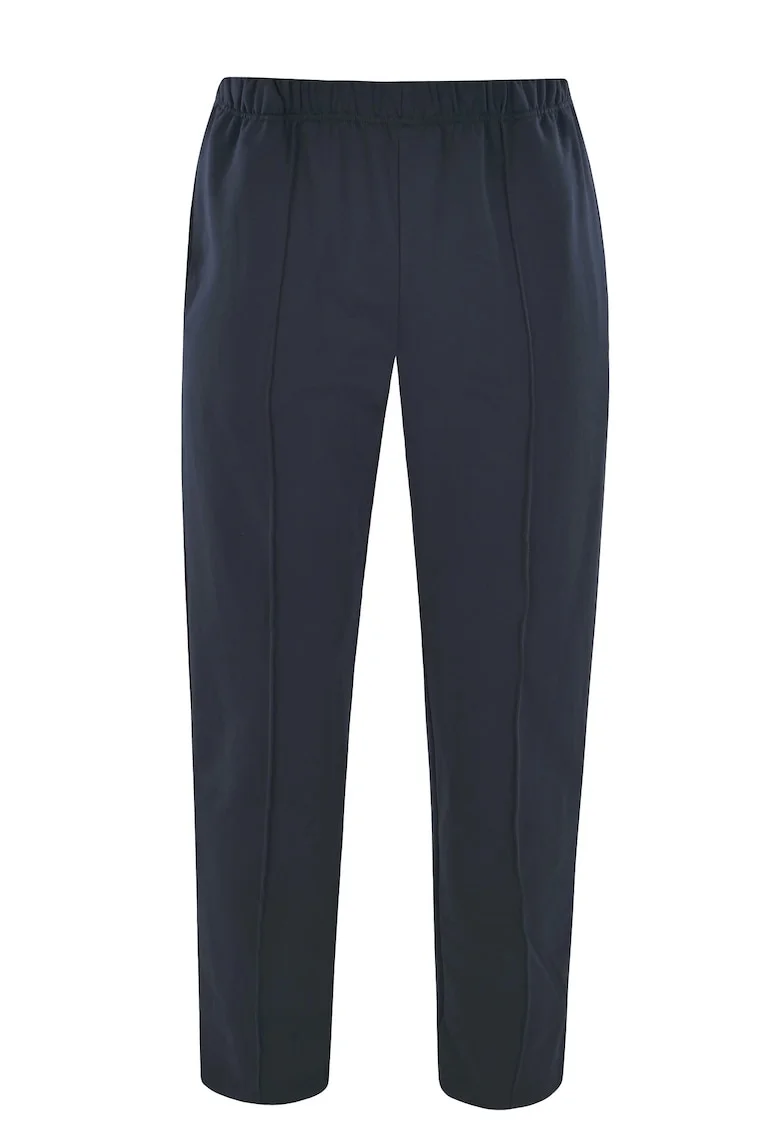 Pantaloni de trening din amestec de bumbac cu talie medie, Albastru