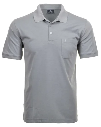 Tricou polo cu buzunar pe piept, Gri deschis