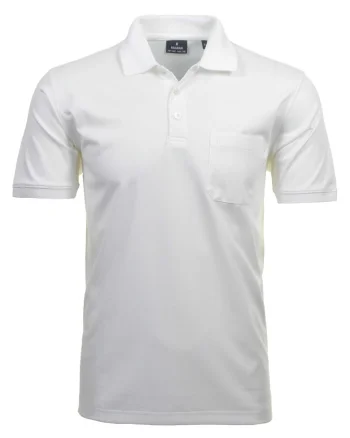 Tricou polo cu buzunar pe piept, Alb