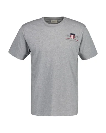 Tricou regular fit cu decolteu la baza gatului Archive, Gri