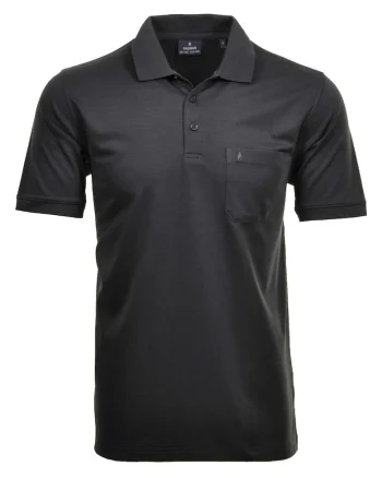 Tricou polo cu buzunar pe piept, Gri inchis
