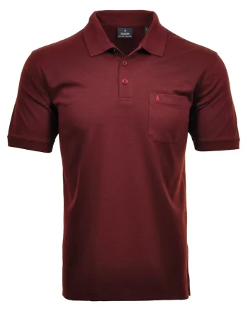 Tricou polo cu buzunar pe piept, Rosu