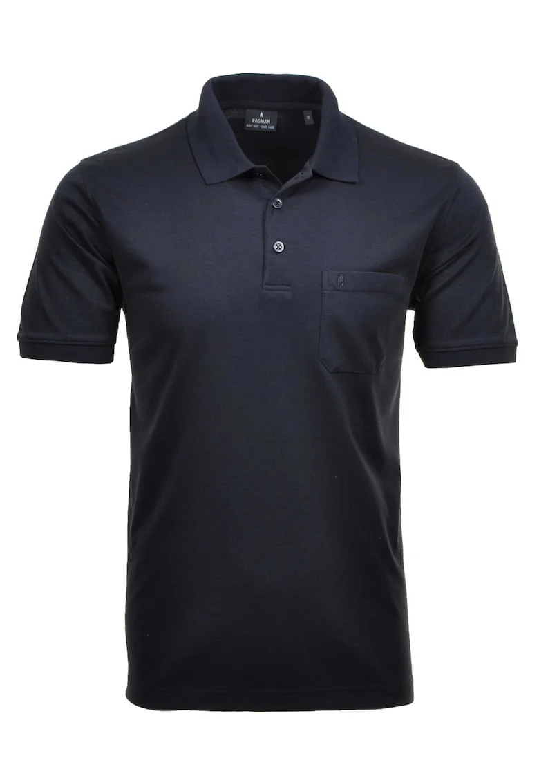 Tricou polo cu buzunar pe piept, Albastru inchis