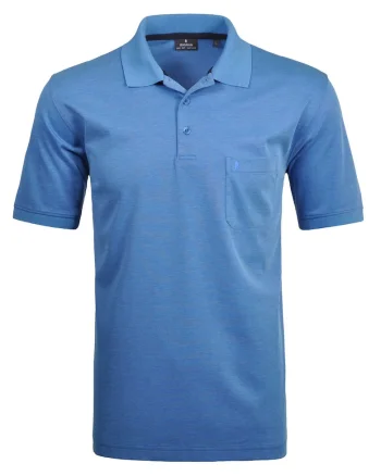Tricou polo cu buzunar pe piept, Albastru deschis