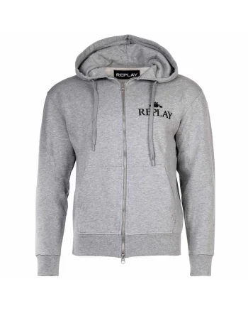 Hanorac cu fermoar si buzunare oblice, Gri