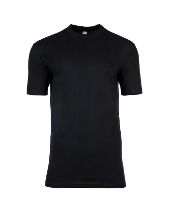 Tricou de casa, din bumbac, cu decolteu la baza gatului, Negru