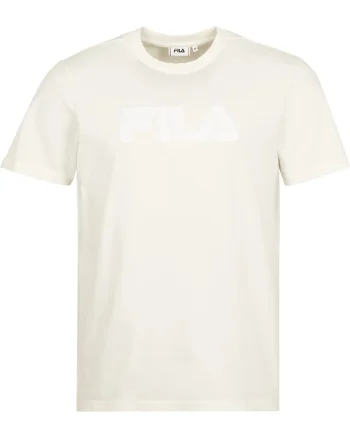 Tricou cu decolteu la baza gatului si logo texturat Buek, Crem