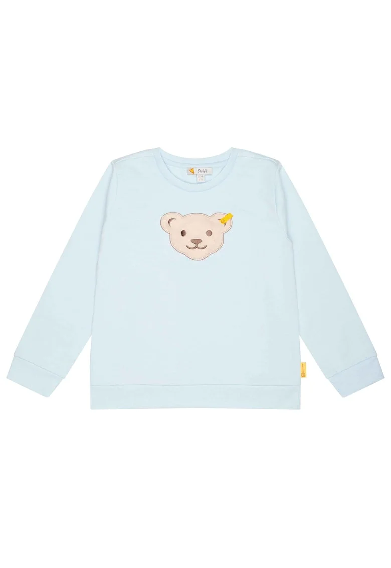 Bluza de trening cu aplicatie cu ursulet, Albastru deschis