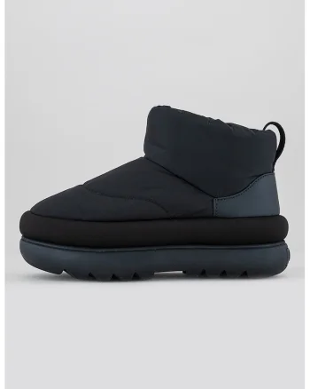 Ghete rezistente la apa cu model matlasat fara inchidere Maxi Mini Boots, Negru