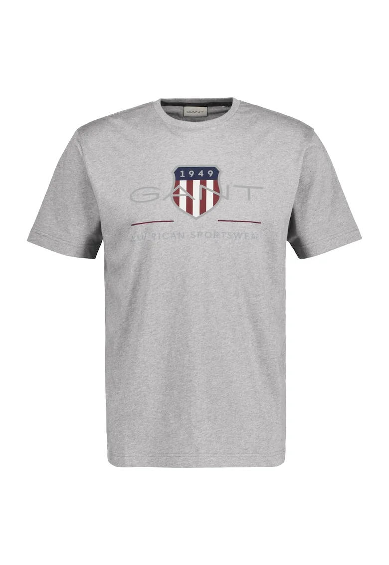 Tricou regular fit cu imprimeu logo Archive Shield, Gri