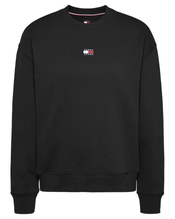 Bluza de trening cu decolteu la baza gatului si logo discret, Negru