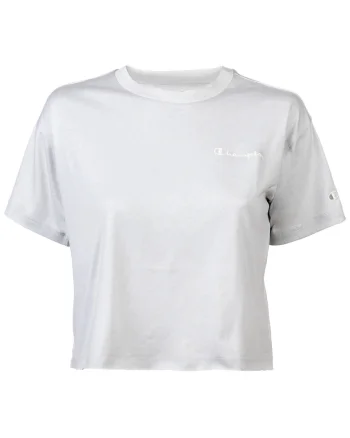 Tricou crop cu decolteu la baza gatului, Gri