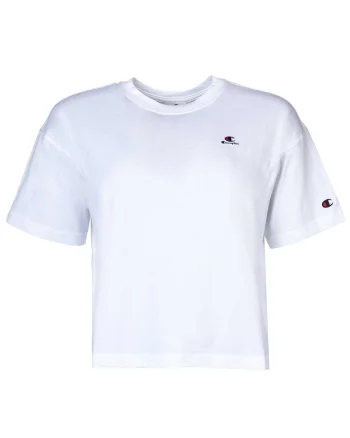 Tricou crop cu logo, Alb