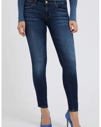 Blugi skinny cu talie medie Curve X, Bleumarin